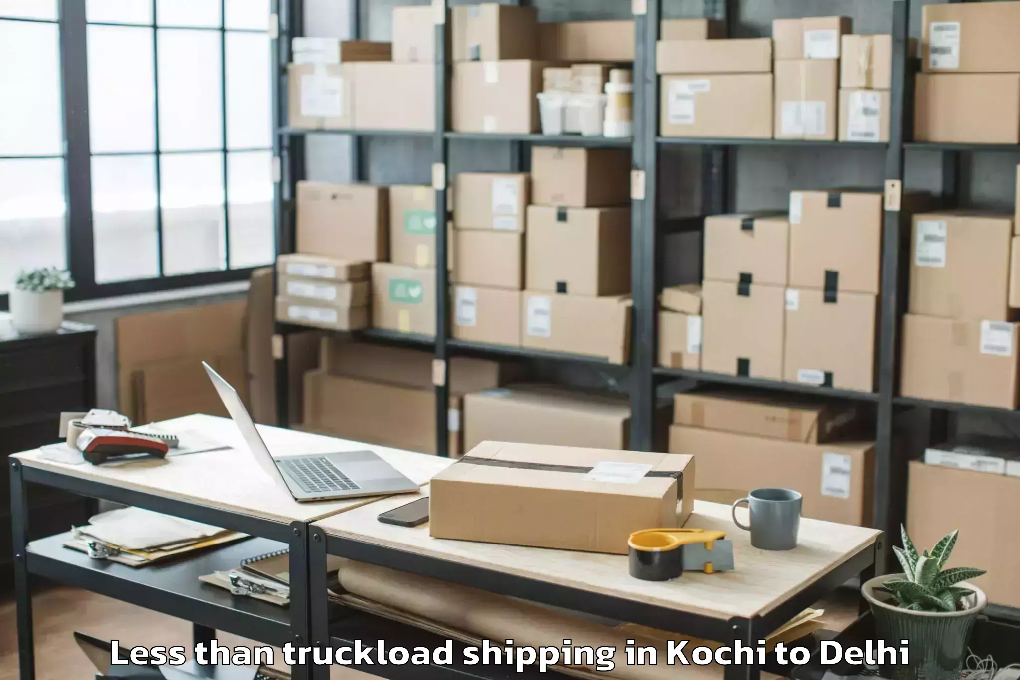 Reliable Kochi to Rajouri Garden Less Than Truckload Shipping